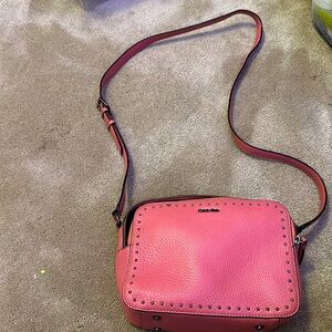 Calvin Klein pink double sided zipper bag, Crossbody